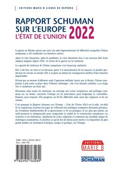 ETAT DE L´UNION 2022, RAPPORT SCHUMAN SUR L´EUROPE.